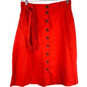 Christian Siriano Red A-Line Skirt